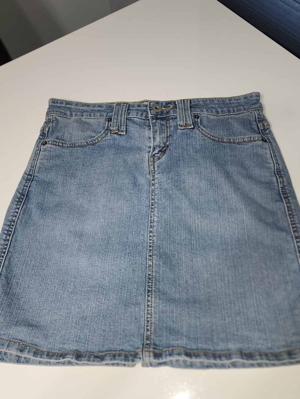 Levi's Light Blue Denim Mini Skirt Size YOUTH 7 Western Y2k